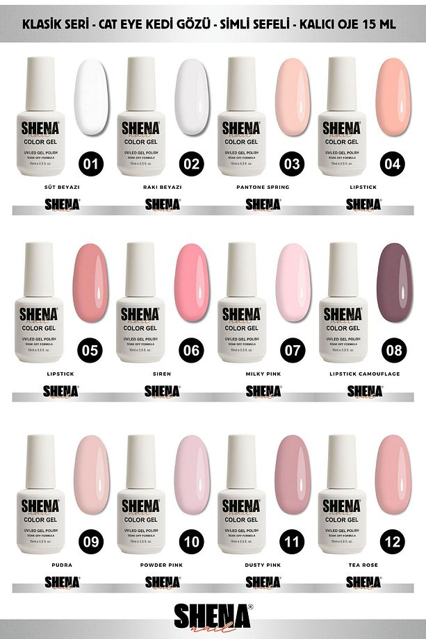 Shena® Kalıcı Oje Seti 100 Adet 15 ml - From Dubai- Profesyonel Salon Seti - 2