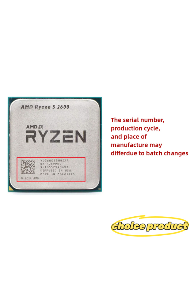 AMD Ryzen 5 R5 2600 3.4GHz 6-Core 12-Core CPU Processor Socket AM4 - 5
