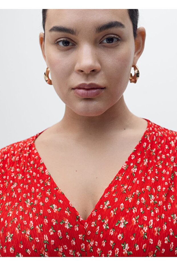 Çiçekli midi etek - 5