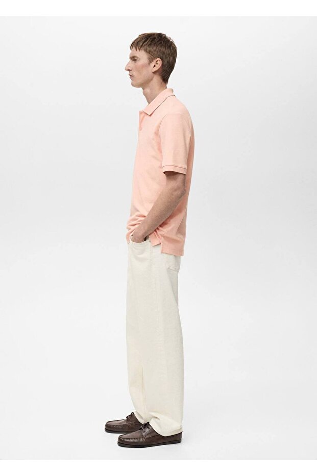 Regular kesim pamuklu pike polo gömlek - 5