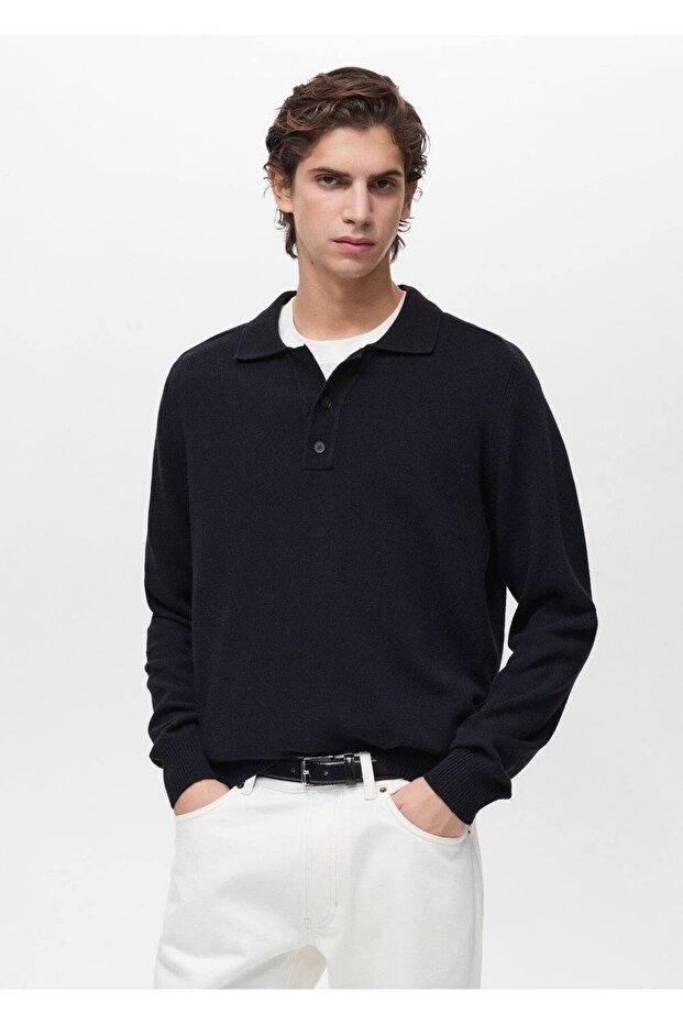 Pamuklu triko polo gömlek - 1