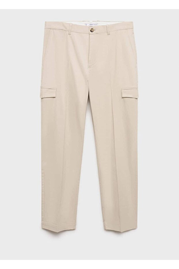 Regular kesim pamuklu kargo pantolon - 3