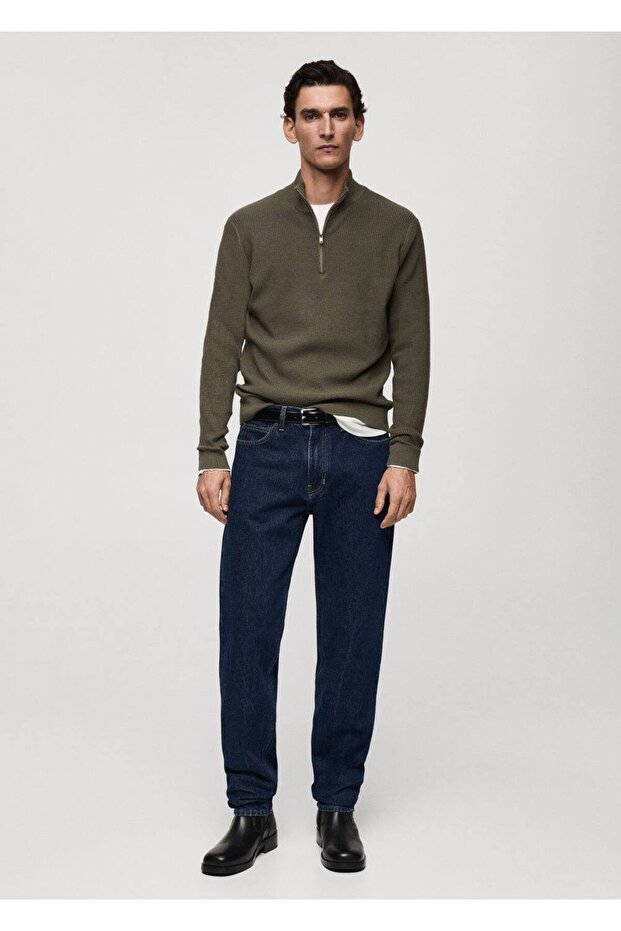 Pamuk karışımlı fitilli triko kazak - 2