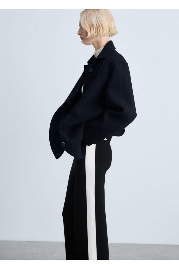 Kontrast çizgili triko pantolon - 6