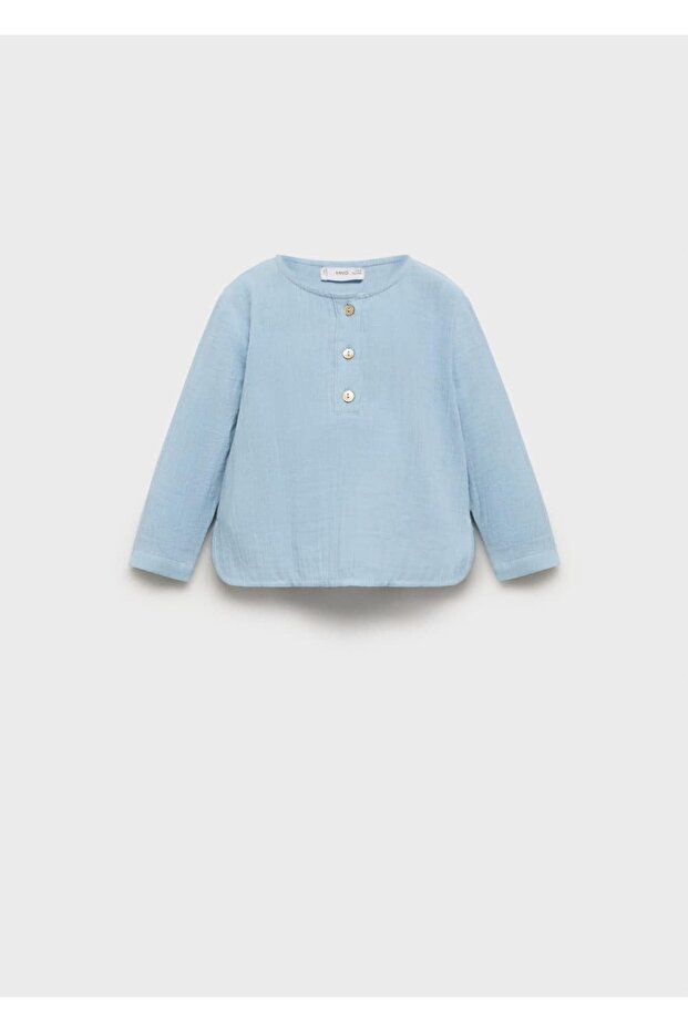 Pamuklu bambula gömlek - 1