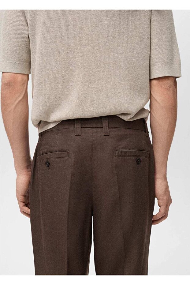 Regular fit keten pantolon - 7