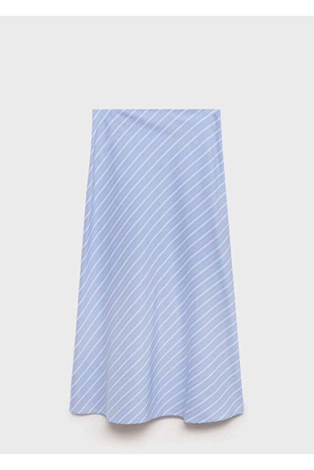 Çizgili midi etek - 3