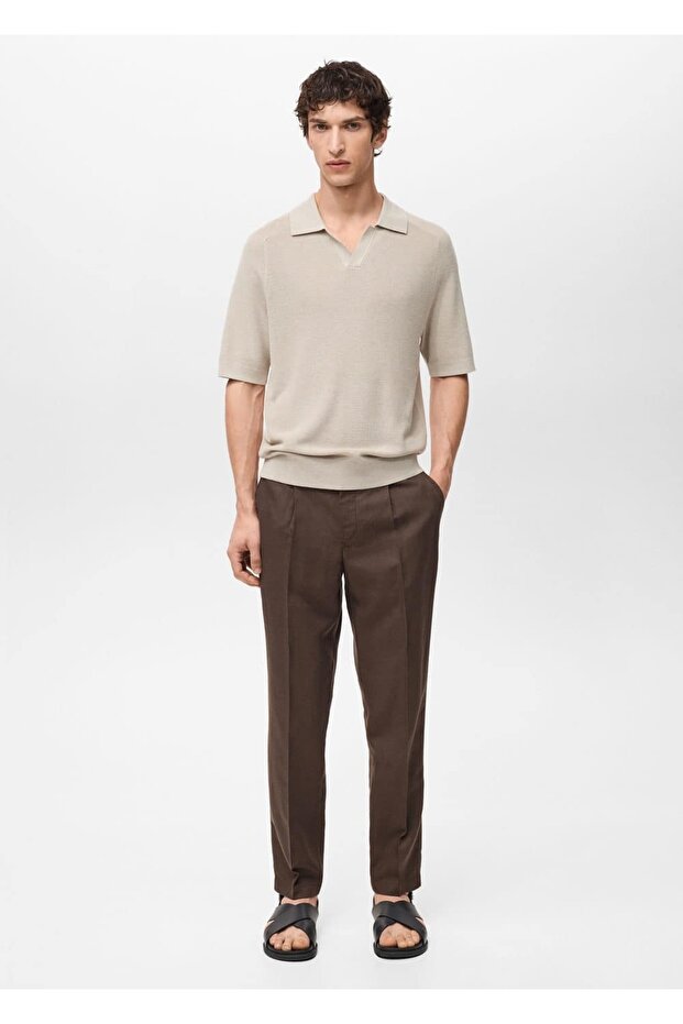 Regular fit keten pantolon - 2