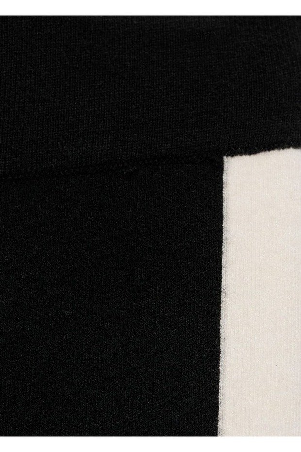 Kontrast çizgili triko pantolon - 5