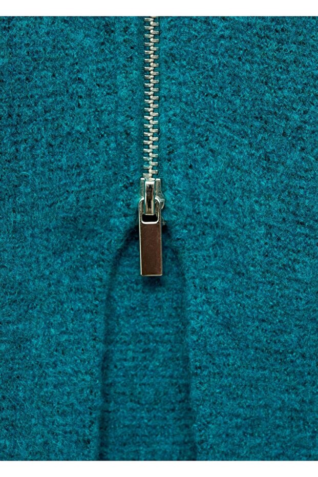 Fermuarlı triko midi etek - 6