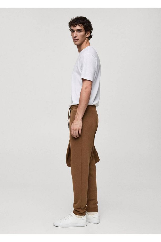 İpli Pamuklu Jogger Pantolon - 5