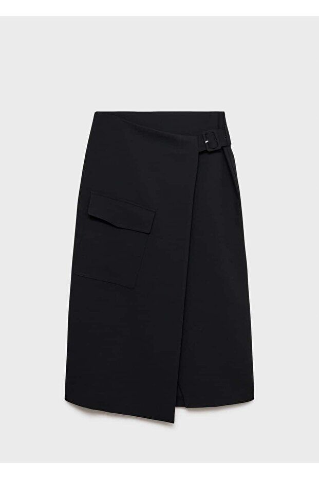 Toka detaylı midi etek - 3