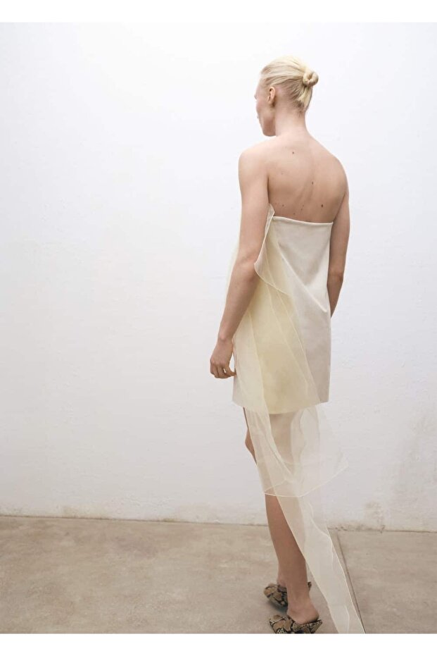 Kısa şifon elbise - 5