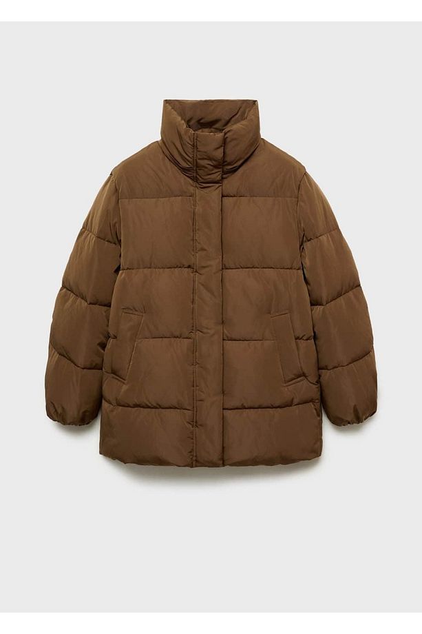 Kapüşonlu Kapitone Midi Anorak - 5