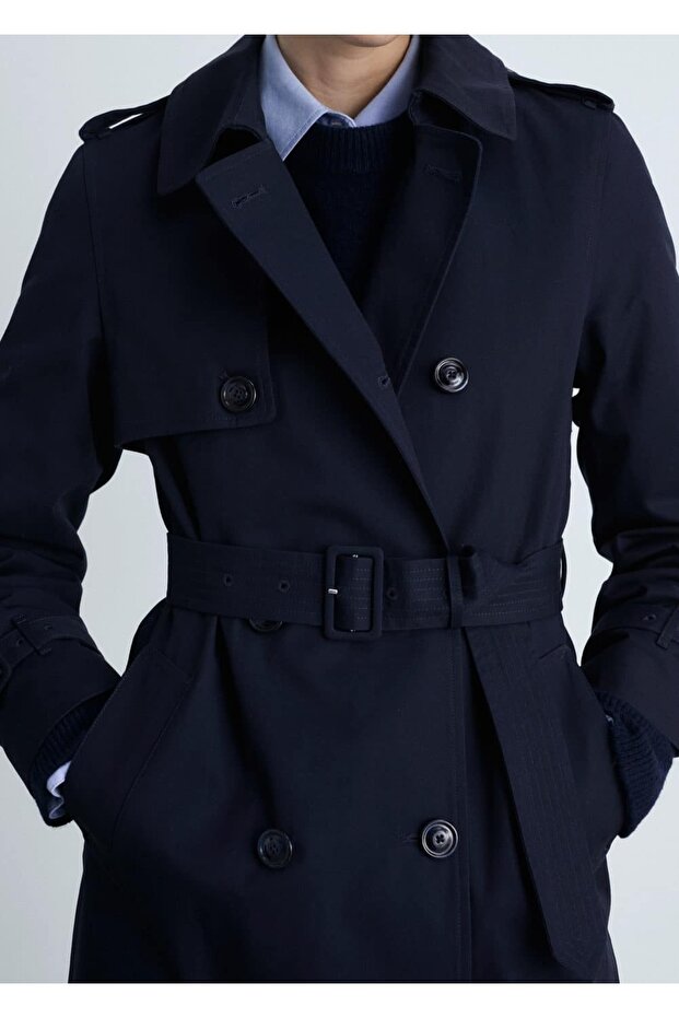Klasik kemerli trençkot - 6