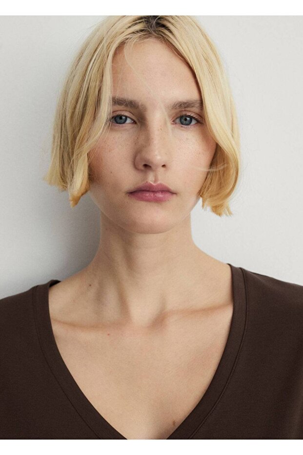 Pamuklu düz tasarım gecelik - 8