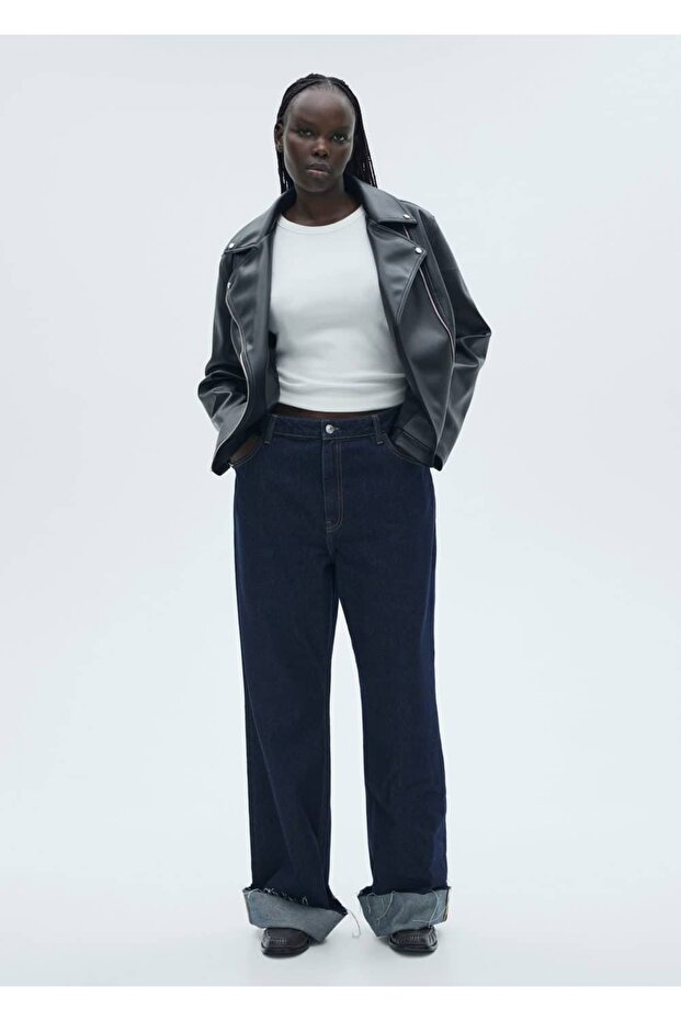 Lastik örgü pamuklu bluz - 8