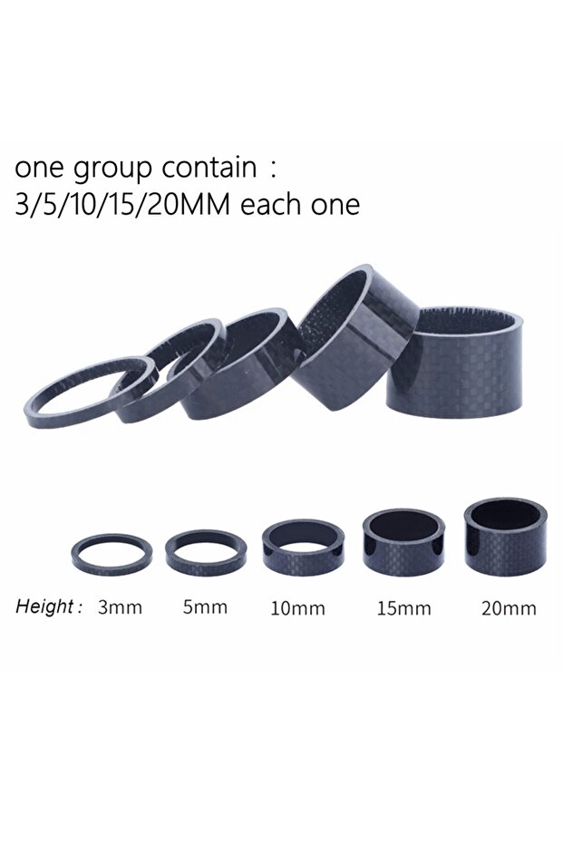 5pcs one group 5PCS MTB Road Bike Bicycle Carbon Fiber Headset Fork Spacers Road Bike Handlebar stem