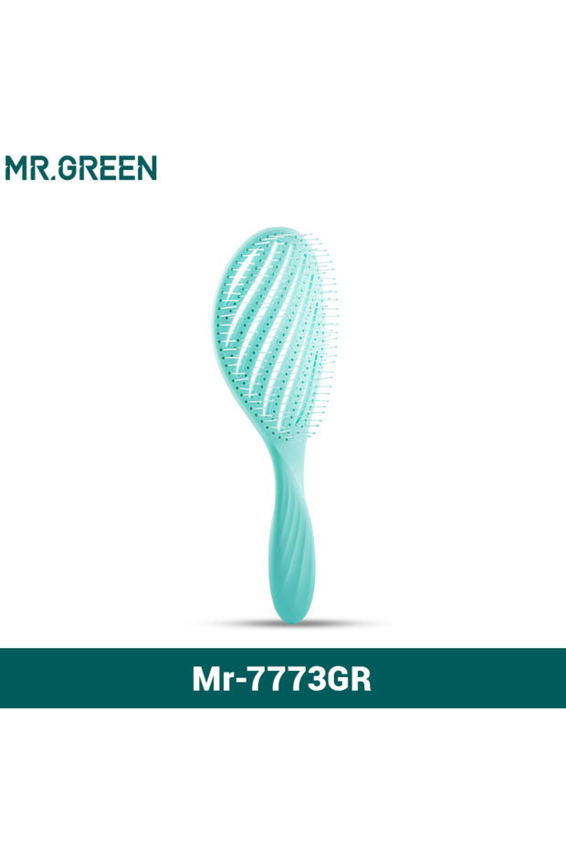 MR.GREEN Mr-7773GR(GREEN) MR.GREEN Hollow Out Hair Brush Scalp Massage Combs Hair Styling Detangler