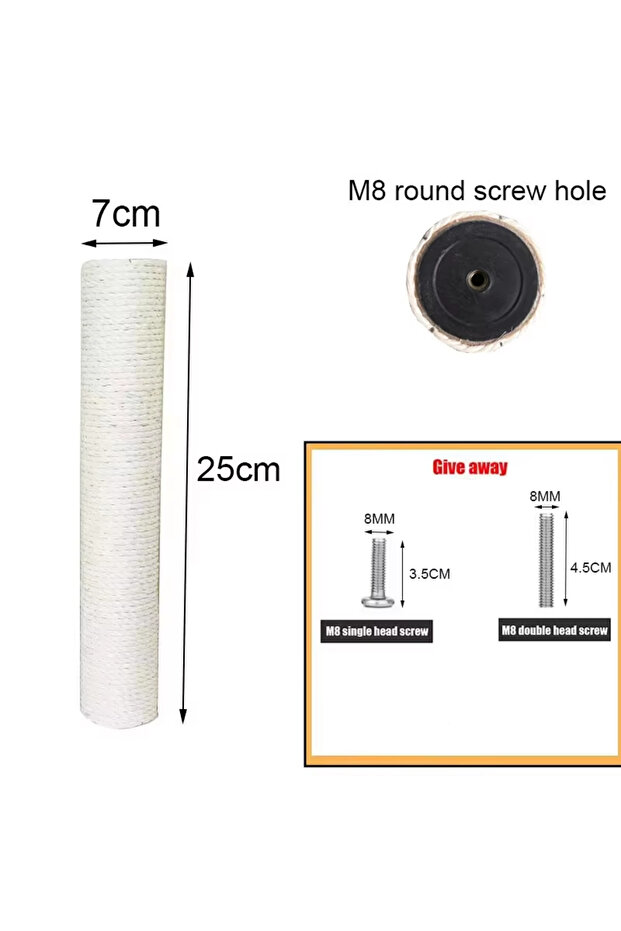 1 piece 25x7cm Pet Cat Scratching Post for Cat Tree DIY Cat Climbing Frame Replacement Post Kitten T