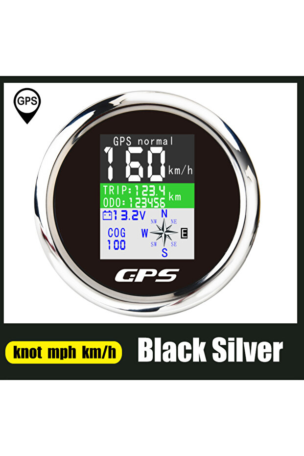 BS 85mm GPS Speedometer With GPS Antenna For Boat Car Motor Yacht TFT Screen Waterproof Odometer Adj