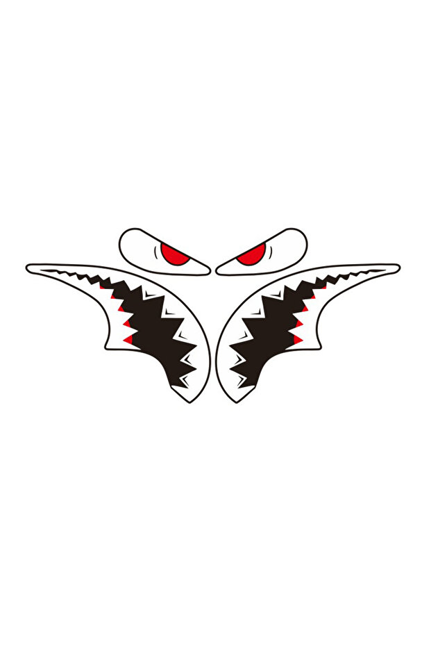 SHARK-Red 1PC Bicycle Sticker Waterproof Head Tube Shark Sticker Frame Decorative Concealer Anti-scr