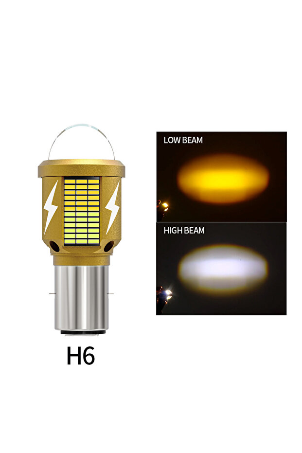 BA20D White N Yellow Oprah H4 LED Motorcycle Headlight Bulb H6 BA20D Led Moto Light High Low Beam Wh