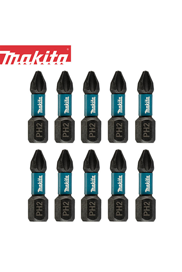 ماكيتا PH2 25MM 10 قطع رؤوس مفك البراغي ماكيتا التأثيرية PH2 25MM رأس المثقاب الأصلي ملحقات الأدوات