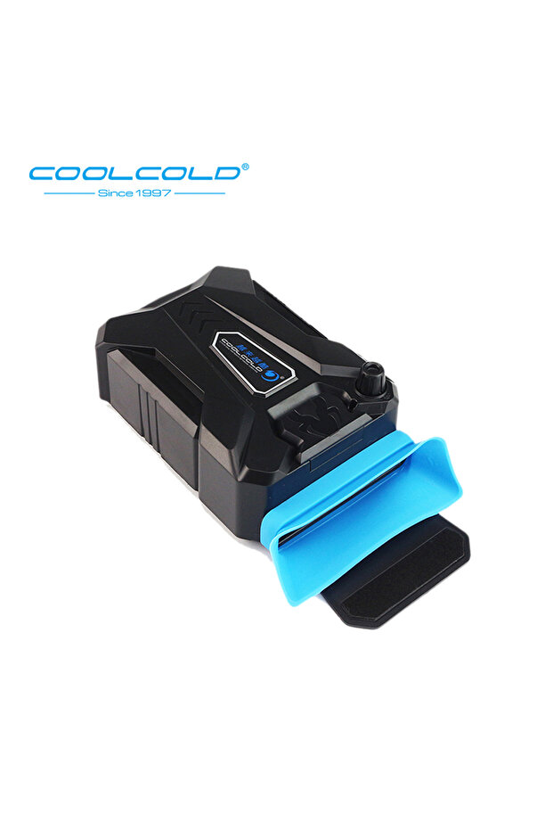 مبرد هواء محمول أسود COOLCOLD مزود بمنفذ USB ومروحة تبريد خارجية قابلة للاستخراج لأجهزة الكمبيوتر المحمولة