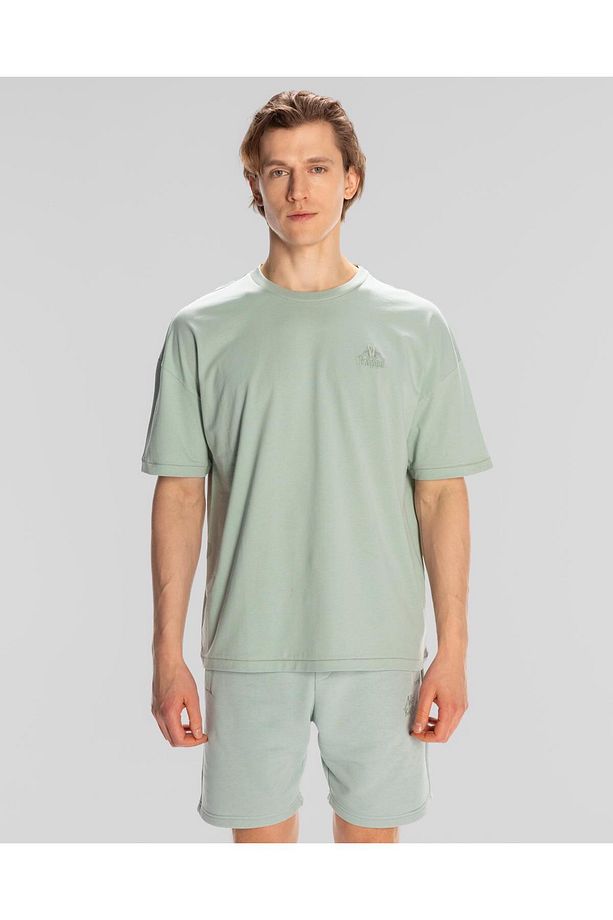 Authentic Fabrizio Erkek Taş Rengi Regular Fit Tişört - 1