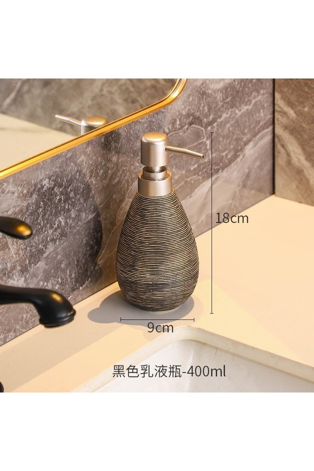 short style black Creative Retro Style Ceramic Push-Type Soap Dispenser With Pump, Hand Soap Bottle