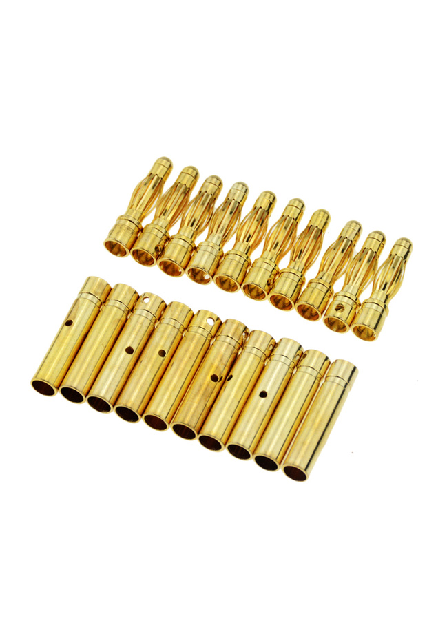 10Pair 4mm RC Battery Gold-plated Bullet Banana Plug Male Female Bullet Banana Connector
