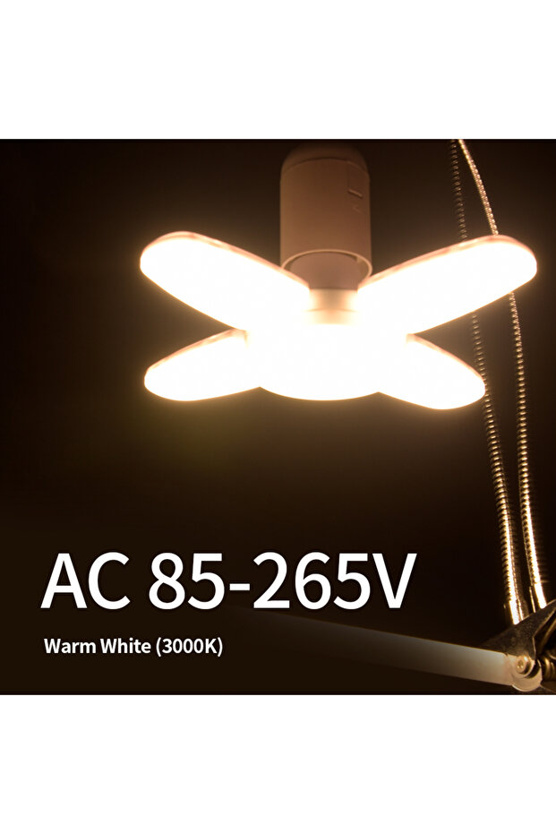 مصباح LED دافئ على شكل مروحة 85-265 فولت، مصباح LED E27 قابل للطي 220 فولت 110 فولت، 40 مصباح LED للسقف المنزلي