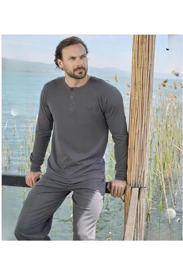 Erkek Modal Uzun Kollu Pijama Takımı 3428 - 1 Adet - 1