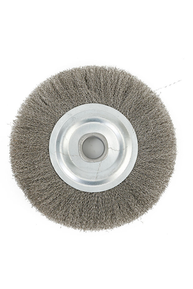 A 5inch Crimped Stainless Steel Wire Wheel Brush Bench Grinder Abrasive Tool 16mm Hole For Deburrin.