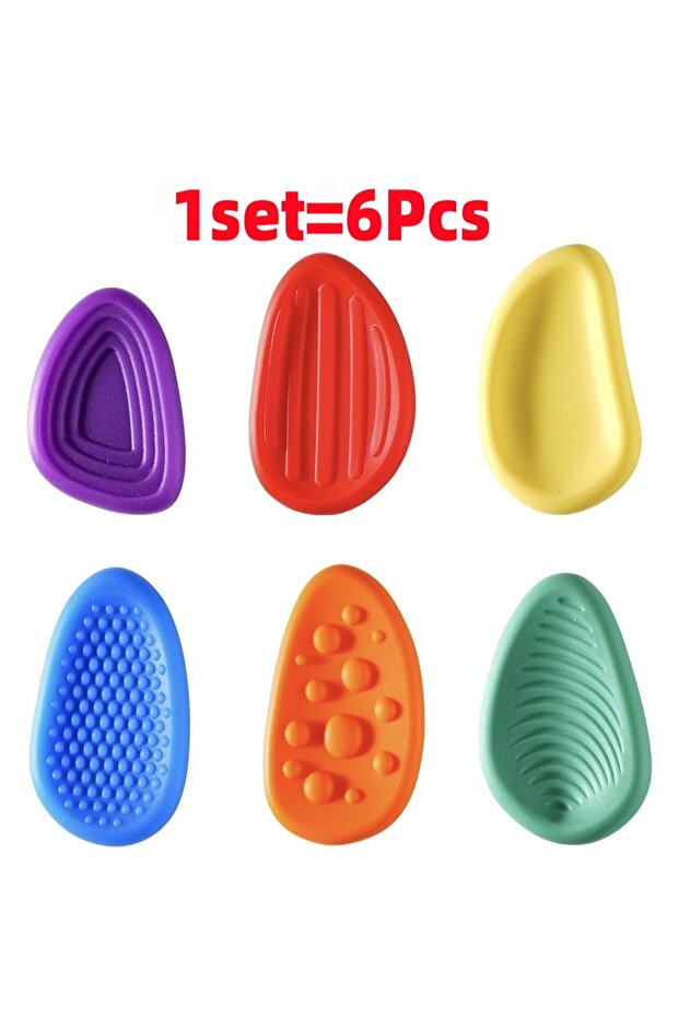 1Set--6PCS 3Pcs/24Pcs Set Fidget Toys Adults Sensory Silicone Stone Textured for Autism Kids Calming