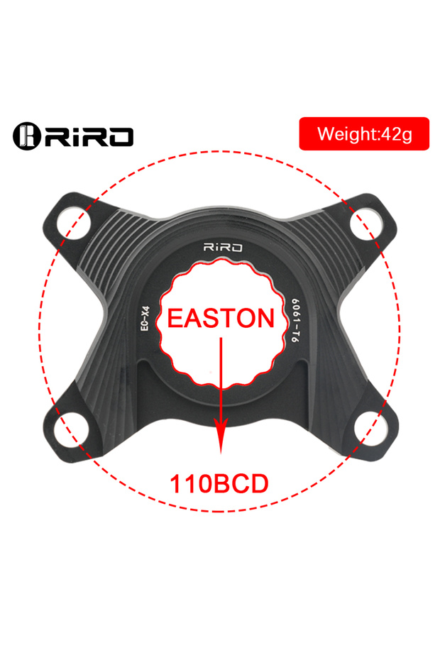 EAS-4Z-110BCD RIRO 4-Arm Chainring Adapter for Easton EC90 XXE 5-Bolts Spider for Shimano Direct Mou