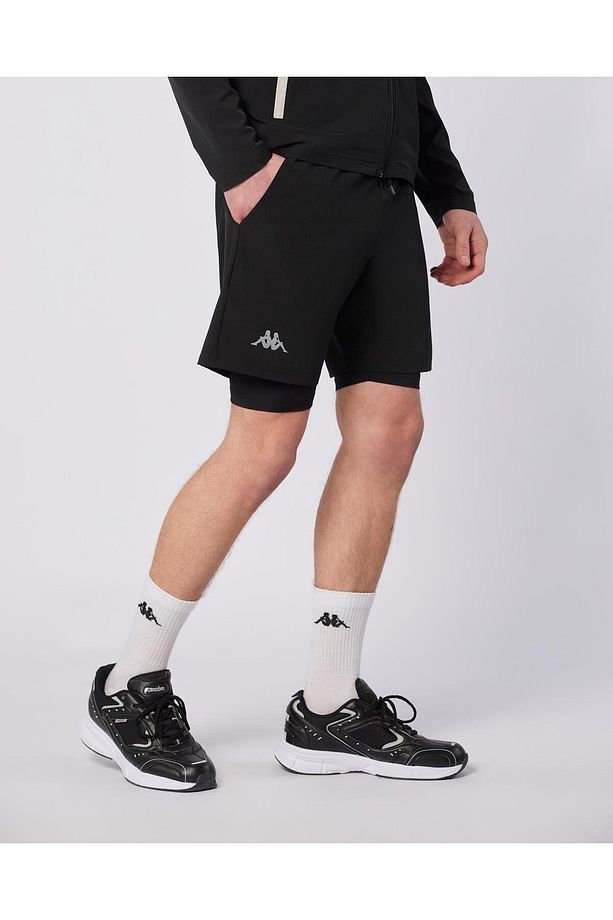 Midtown Double Short Erkek Siyah-Gri Regular Fit Taytlı Şort - 3