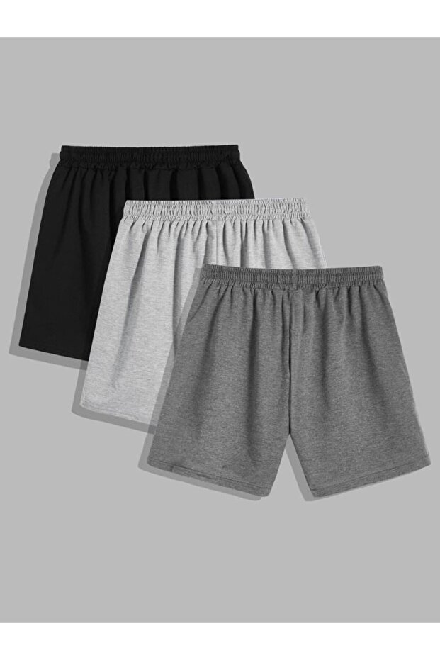 3-Pack Short Shorts Grey-Anthracite-Black Relaxed Fit