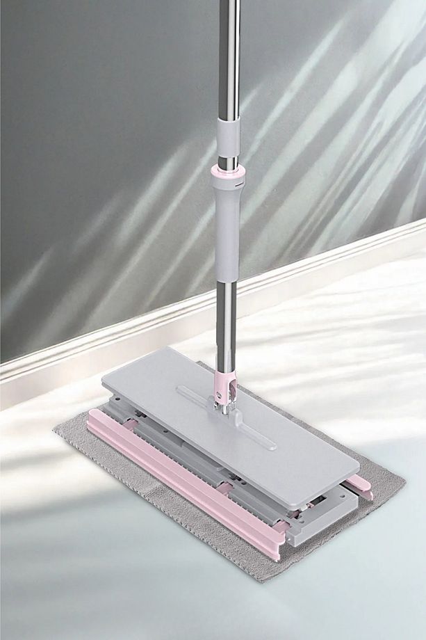 Click Mop, Akıllı Mop Paleti – Paslanmaz Çelik Saplı, Katlanabilir Mikrofiber Temizlik Aparatı - 4