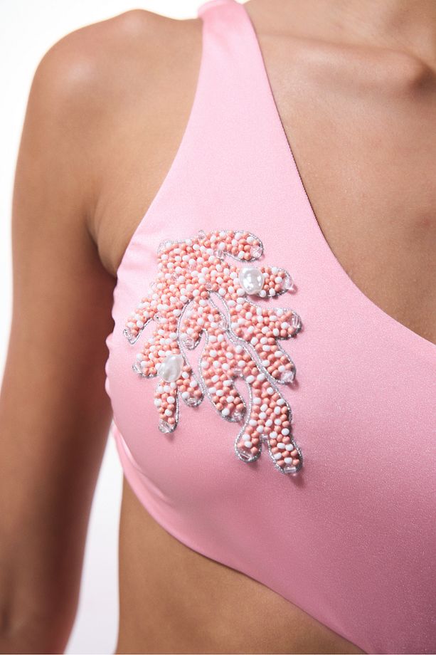 Pembe Pearl Monokini - Gamze Erçel Koleksiyonu - 3