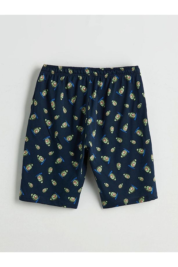 Mavi Standart Kalıp Erkek Şortlu Pijama Takımı - 5