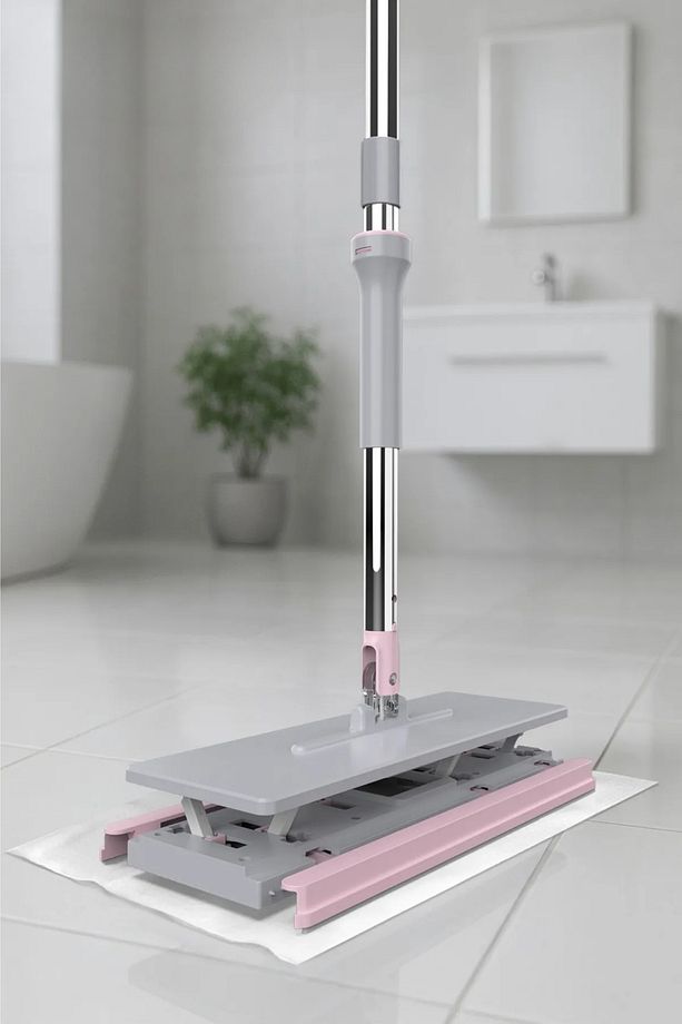 Click Mop, Akıllı Mop Paleti – Paslanmaz Çelik Saplı, Katlanabilir Mikrofiber Temizlik Aparatı - 3