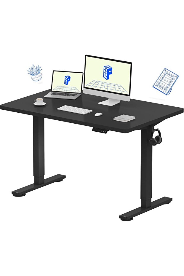 FlexiSpot Electric Standing Desk with Adjustable Height 120x75 - Charcoal Black