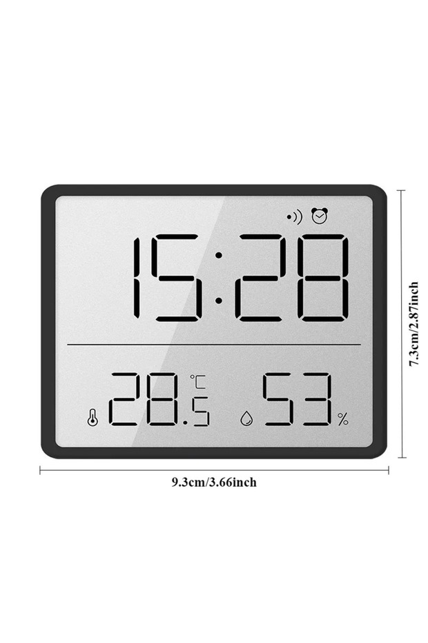 Magnet Digital Mini Clock Lcd Display with Temperature and Humidity Display with Alarm - 3