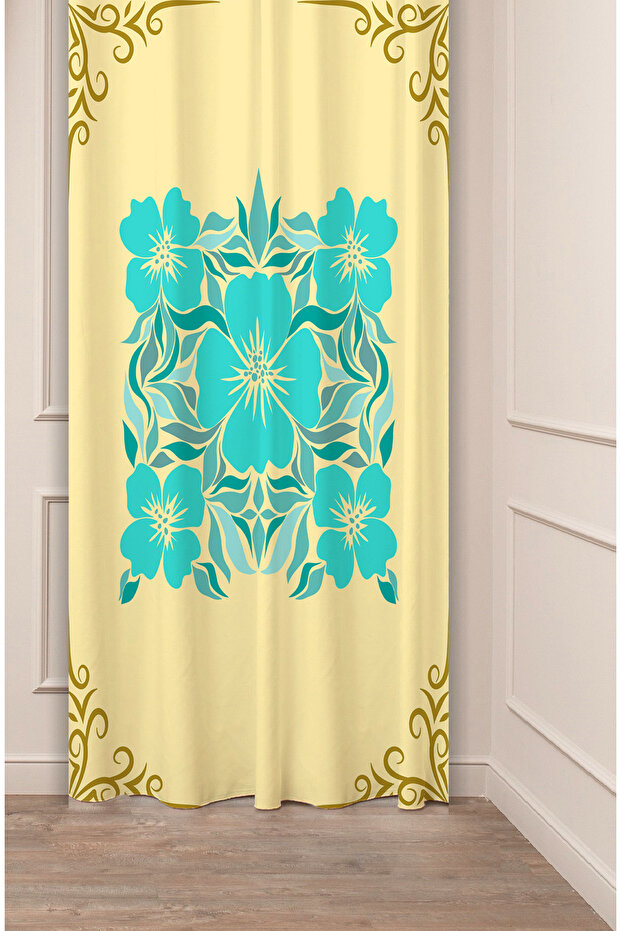 Authentic, Anatolian, Ethnic, Bohemian Patterned Special Design Digital Printed (Single Wing) Modern Stylish Background Curtain