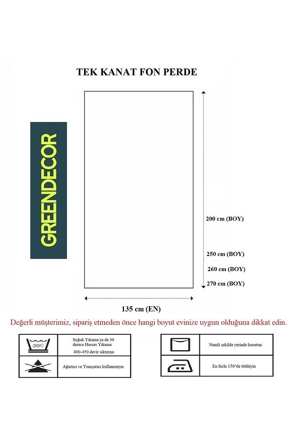 Çiçekli Bohem Minimalist Yaprak Krem Bej Desenli Özel Tasarım Dijital Baskılı (Tek Kanat) Fon Perde - 2