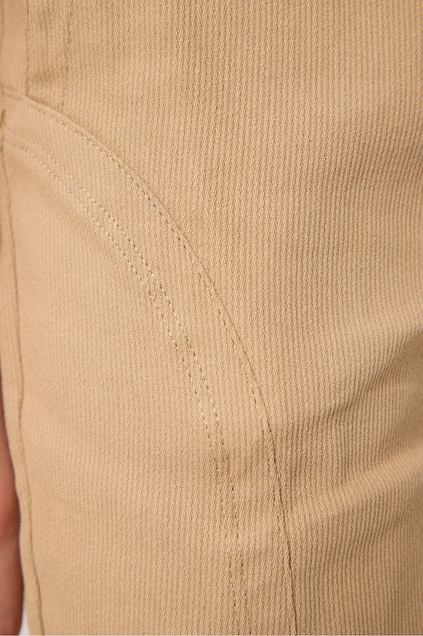 Tarçın-Koyu Bej Pamuklu Oversize Fit Dokuma Hafif Esnek Chino Erkek Çocuk Şort Takım - 11276 - 6