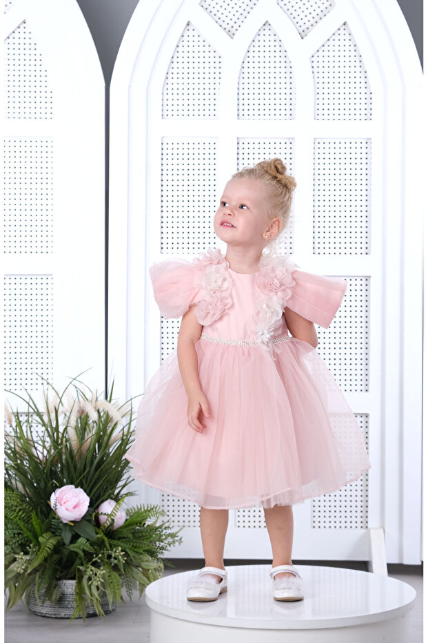 Luxurious Pink Girls' Dress - Model 3156