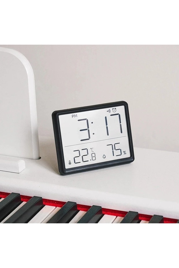 Magnet Digital Mini Clock Lcd Display with Temperature and Humidity Display with Alarm - 1